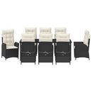 Have Spisebordssæt med pude 9 pcs Sort polyrattan