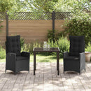 Have Spisebordssæt med pude 3 pcs Sort polyrattan