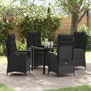Have Spisebordssæt med pude 5 pcs Sort polyrattan