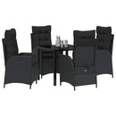 Have Spisebordssæt med pude 5 pcs Sort polyrattan