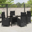 Have Spisebordssæt med pude 5 pcs Sort polyrattan