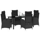 Have Spisebordssæt med pude 5 pcs Sort polyrattan