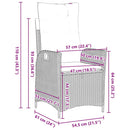 Have Spisebordssæt med pude 5 pcs Sort polyrattan