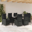 Have Spisebordssæt med pude 7 pcs Sort polyrattan