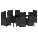 Have Spisebordssæt med pude 7 pcs Sort polyrattan