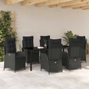 Have Spisebordssæt med pude 7 pcs Sort polyrattan