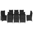 Have Spisebordssæt med pude 9 pcs Sort polyrattan