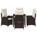 Have Spisebordssæt med pude 5 pcs Brun polyrattan