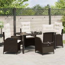 Have Spisebordssæt med pude 5 pcs Brun polyrattan