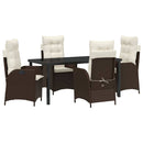 Have Spisebordssæt med pude 5 pcs Brun polyrattan