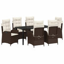 Have Spisebordssæt med pude 7 pcs Brun polyrattan