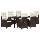 Have Spisebordssæt med pude 7 pcs Brun polyrattan