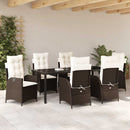 Have Spisebordssæt med pude 7 pcs Brun polyrattan