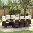 Have Spisebordssæt med pude 9 pcs Brun polyrattan