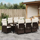 Have Spisebordssæt med pude 9 pcs Brun polyrattan