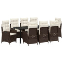 Have Spisebordssæt med pude 9 pcs Brun polyrattan