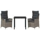 Have Spisebordssæt med pude 3 pcs Grå polyrattan