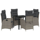 Have Spisebordssæt med pude 5 pcs Grå polyrattan