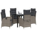 Have Spisebordssæt med pude 5 pcs Grå polyrattan