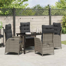 Have Spisebordssæt med pude 5 pcs Grå polyrattan