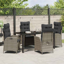 Have Spisebordssæt med pude 5 pcs Grå polyrattan