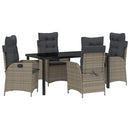 Have Spisebordssæt med pude 5 pcs Grå polyrattan