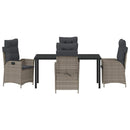 Have Spisebordssæt med pude 5 pcs Grå polyrattan