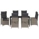 Have Spisebordssæt med pude 7 pcs Grå polyrattan