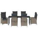 Have Spisebordssæt med pude 7 pcs Grå polyrattan
