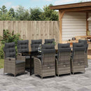 Have Spisebordssæt med pude 9 pcs Grå polyrattan