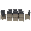 Have Spisebordssæt med pude 9 pcs Grå polyrattan