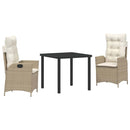 Have Spisebordssæt med pude 3 pcs Beige polyrattan
