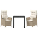 Have Spisebordssæt med pude 3 pcs Beige polyrattan