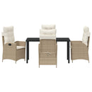 Have Spisebordssæt med pude 5 pcs Beige polyrattan