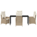 Have Spisebordssæt med pude 5 pcs Beige polyrattan