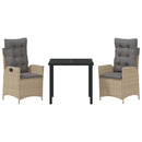 Have Spisebordssæt med pude 3 pcs Beige polyrattan