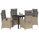 Have Spisebordssæt med pude 5 pcs Beige polyrattan