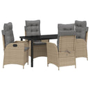 Have Spisebordssæt med pude 5 pcs Beige polyrattan