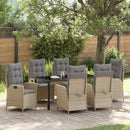 Have Spisebordssæt med pude 7 pcs Beige polyrattan