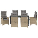 Have Spisebordssæt med pude 7 pcs Beige polyrattan