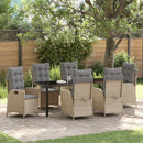 Have Spisebordssæt med pude 7 pcs Beige polyrattan