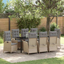 Have Spisebordssæt med pude 9 pcs Beige polyrattan