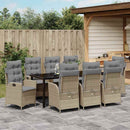 Have Spisebordssæt med pude 9 pcs Beige polyrattan
