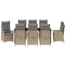 Have Spisebordssæt med pude 9 pcs Beige polyrattan