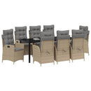 Have Spisebordssæt med pude 9 pcs Beige polyrattan