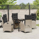Have Spisebordssæt med pude 5 pcs Lysegrå polyrattan