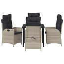 Have Spisebordssæt med pude 5 pcs Lysegrå polyrattan