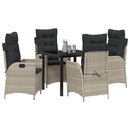 Have Spisebordssæt med pude 5 pcs Lysegrå polyrattan