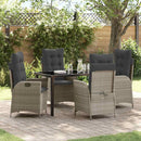 Have Spisebordssæt med pude 5 pcs Lysegrå polyrattan