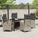 Have Spisebordssæt med pude 5 pcs Lysegrå polyrattan
